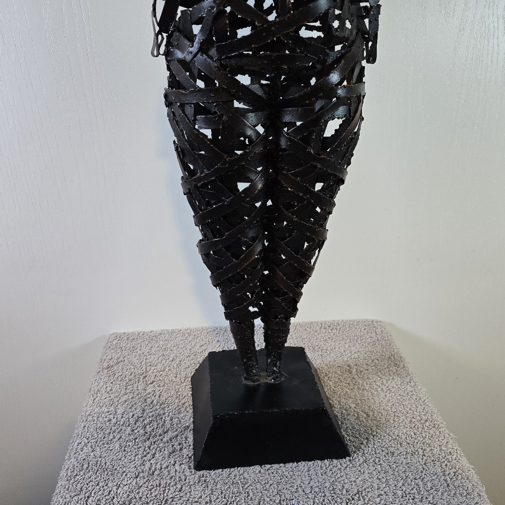 Vintage Mid Centurypalecek Brutalist Metal Strip Sculpture - Picture 2 of 13